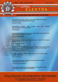 Image of Jurnal Elektra	Vol. 1 No. 2 Juli 2017